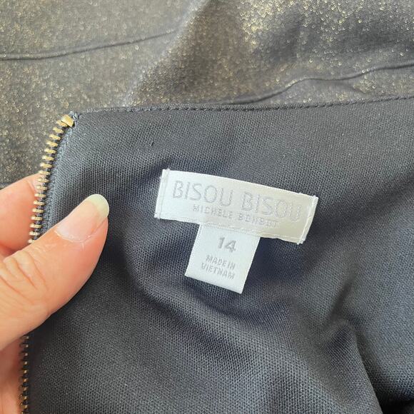 Bisou Bisou Y2K Shimmer Bandage Dress Sz 14 Holiday Party Cocktail Club  Brown - Picture 10 of 15